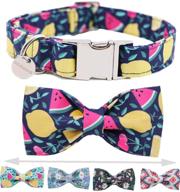 🐶 dogwong flower cotton dog collar with bowtie - comfortable, adjustable, and stylish pet collar for small, medium, and large dogs - bowtie dog collar xxs-xl логотип