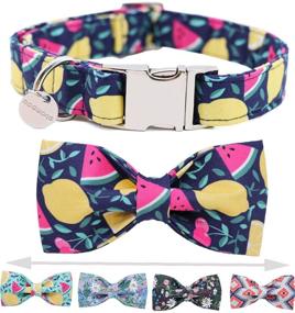 img 4 attached to 🐶 DogWong Flower Cotton Dog Collar with Bowtie - Comfortable, Adjustable, and Stylish Pet Collar for Small, Medium, and Large Dogs - Bowtie Dog Collar XXS-XL