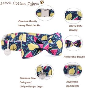 img 2 attached to 🐶 DogWong Flower Cotton Dog Collar with Bowtie - Comfortable, Adjustable, and Stylish Pet Collar for Small, Medium, and Large Dogs - Bowtie Dog Collar XXS-XL