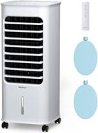 🌬️ pro breeze evaporative air cooler: 3-in-1 portable cooling fan with 6 qts tank, 70° oscillation, 7hr timer, and remote control logo