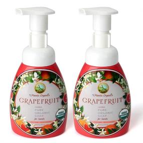 img 4 attached to 🍃 MANTIS ORGANICS: Premium 2-Pack Organic Foam Hand Soap - US Made with Multi Purpose Foam Pump Dispenser - Foaming Grapefruit Aloe Vera Hand Soap (2-Pack, Each 8.6 Fl Oz)