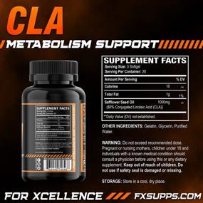 img 3 attached to 🔥 FX Supps CLA Conjugated Linoleic Acid 1000mg Blend Supplement - Natural Fat Burner, Safflower Oil Diet Pills, Weight Loss Support for Men & Women with Lean Muscle Benefits (1 Pack of 60)