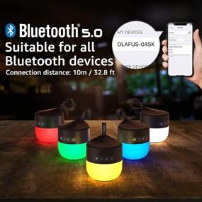 img 3 attached to 🔊 Портативная Bluetooth-колонка Olafus с светодиодной ночной подсветкой - Беспроводные колонки Bluetooth 5.0, от 12 часов работы, регулируемые цветовые изменения в такт музыке, степень защиты IP65, 7 Вт для помещений и открытых пространств, детей и кемпинга.