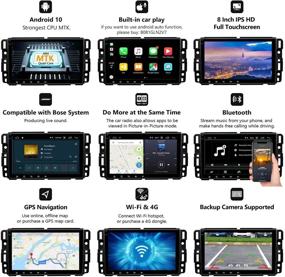 img 1 attached to 🚗 2021 новейший автомагнитола Double Din: Eonon 8-дюймовая автомагнитола на Android 10 с GPS-навигацией, разделенным экраном, Apple Carplay - совместим с Chevrolet/GMC/Buick (DSP-GA9480B)