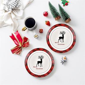 img 2 attached to Christmas Dinner Plates Reindeer Porcelain