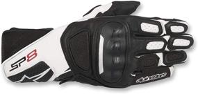 img 2 attached to ✋ Alpinestars Men's SP-8 v2 Leather Motorcycle Glove: Sleek Black/White Design in Size Small