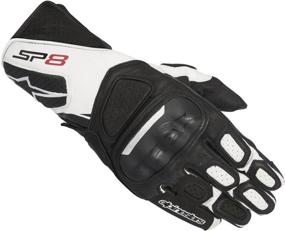 img 1 attached to ✋ Alpinestars Men's SP-8 v2 Leather Motorcycle Glove: Sleek Black/White Design in Size Small