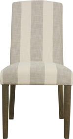 img 2 attached to Набор столовых стульев HomePop Parsons Classic с обивкой из ткани, 2 шт. - изогнутая верхняя часть, дизайн в полоску серого цвета.