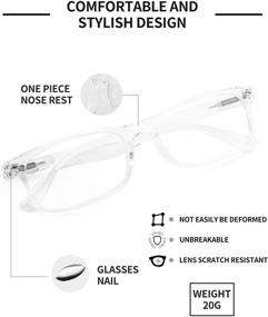 img 2 attached to 👓 BLS 5-Pack Blue Light Blocking Glasses for Women/Men, Square Fashion Computer Eyewear to Prevent UV Ray, Eye Strain, and Glare