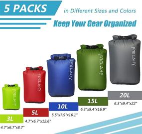 img 3 attached to 🌊 Waterproof Dry Sack Set of 3/5 by Frelaxy - Ultralight Outdoor Bags Keep Gear Dry for Hiking, Backpacking, Kayaking, Camping, Swimming, Boating