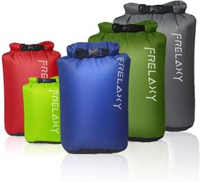 img 4 attached to 🌊 Waterproof Dry Sack Set of 3/5 by Frelaxy - Ultralight Outdoor Bags Keep Gear Dry for Hiking, Backpacking, Kayaking, Camping, Swimming, Boating