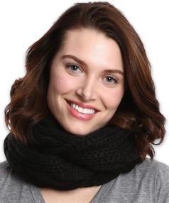 img 1 attached to Cozy Cable Knit Infinity Scarf by Tough Headwear - Fashionably Warm Circle Loop Scarves for All Seasons - Suitable for Women & Men