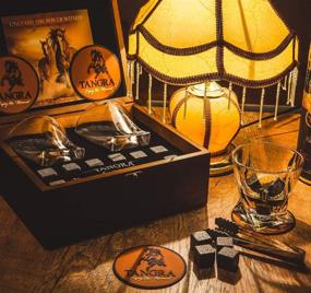 img 2 attached to 🥃 TANGRA Whiskey Stones Luxury Gift Set: 8 Reusable Granite Ice Cubes + 2 Large Scotch Glasses in Wooden Box – Ideal Whiskey Gift Sets for Man, Dad, Groomsmen & more!