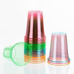 img 4 attached to PartyMars Disposable Cups Easy Multicolor Drinking