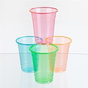 img 2 attached to PartyMars Disposable Cups Easy Multicolor Drinking