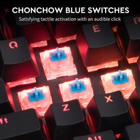 img 2 attached to 🎮 CHONCHOW RGB LED Backlit Mechanical Gaming Keyboard - Aluminum Base, 104 Keys, Anti-ghosting, Blue Switch, for Windows PC Gamers (Black)