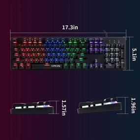 img 3 attached to 🎮 CHONCHOW RGB LED Backlit Mechanical Gaming Keyboard - Aluminum Base, 104 Keys, Anti-ghosting, Blue Switch, for Windows PC Gamers (Black)