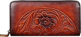 img 4 attached to 👜 Premium Genuine Leather Smartphone Wallet with Embossed Design - Women's Handbags and Wallets