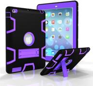 jaorty ipad 2/3/4 case - 3-in-1 hybrid heavy duty rugged stand cover logo