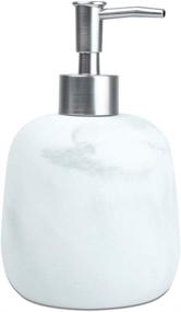 img 1 attached to 🛁 White Marble Bathroom Soap Dispenser and Toothbrush Holder Set - Set of 3