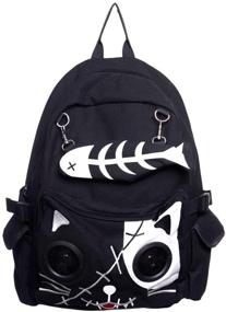 img 1 attached to 🐱 Exclusive Banned Kitty Speaker Backpack in Sleek Black – Unleash Your Melodious Style!