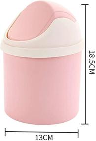 img 3 attached to Stylish Mini Desktop Plastic Waste Garbage Can with Lid - Countertop Trash 🗑️ Bin for Office, Bathroom, Children's Bedroom - Small Trash Can for Table - Round, Pink