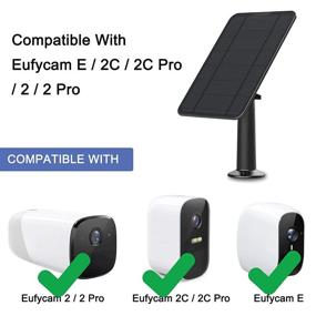 img 3 attached to 2021 Version - 4W 5V Solar Panel Compatible with Eufycam 2/2 Pro/2C/2C Pro/E - Includes Secure Wall Mount, IP65 Weatherproofing, and 13.1ft Power Cable (2-Pack)