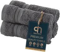 🏠 qute home 4-piece washcloths, bosporus collection: premium quality turkish cotton towels for bathroom, quick dry soft and absorbent – set includes 4 wash cloths (grey) logo