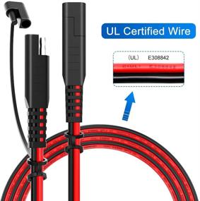 img 1 attached to Electop 15ft SAE Extension Cable with Quick Connect Disconnect, 14AWG Wire Harness for Automotive RV, Motorcycle, Solar Panel Battery Charging - SAE to SAE Cable with Dust Cap
