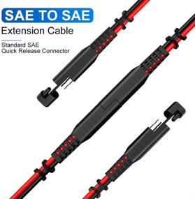 img 3 attached to Electop 15ft SAE Extension Cable with Quick Connect Disconnect, 14AWG Wire Harness for Automotive RV, Motorcycle, Solar Panel Battery Charging - SAE to SAE Cable with Dust Cap