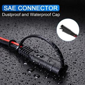 img 2 attached to Electop 15ft SAE Extension Cable with Quick Connect Disconnect, 14AWG Wire Harness for Automotive RV, Motorcycle, Solar Panel Battery Charging - SAE to SAE Cable with Dust Cap