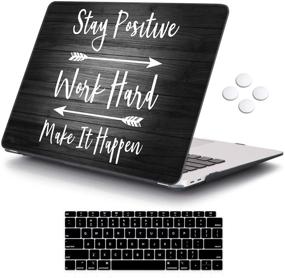 img 4 attached to 👍 iCasso MacBook Air 13 Inch Case 2020 2019 2018 Release A2337/A2179/A1932 - Durable Hard Shell Case with Keyboard Cover, Stay Positive Design