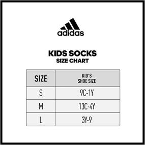 img 2 attached to 🧦 Носки квотер с уголком Adidas Kid's-Boy's/Girl's с улучшенной амортизацией полосок (6 пар): превосходный комфорт и стиль для активных детей!