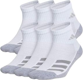 img 4 attached to 🧦 adidas Kid's-Boy's/Girl's Cushioned Angle Stripe Quarter Socks (6-pair): Superior Comfort and Style for Active Kids!