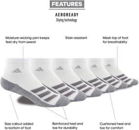 img 3 attached to 🧦 adidas Kid's-Boy's/Girl's Cushioned Angle Stripe Quarter Socks (6-pair): Superior Comfort and Style for Active Kids!