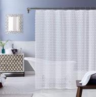 🌸 dainty home cut modern flower 3d linen-look fabric shower curtain: elegant white textured design, 70 inch x 72 inch logo