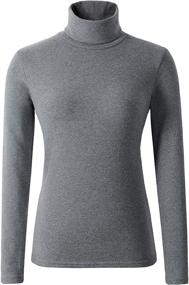 img 4 attached to HieasyFit Women's Thermal Turtleneck Pullover - Stylish Women's Clothing Designed for Optimal Comfort