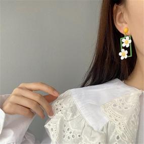 img 1 attached to CHUNYANAN Elegant Geometric Earrings Fashionable