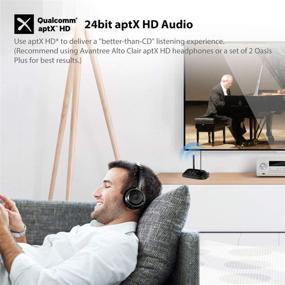 img 1 attached to 🔊 Аудиопередатчик и приемник Avantree Oasis Plus - aptX HD Bluetooth 5.0 для телевизора и саундбара с передачей звука, расширенным радиусом действия класса 1, интуитивным сенсорным экраном, аудиоадаптер aptX с низкой задержкой для двух наушников.