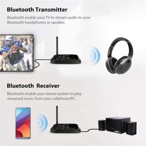 img 3 attached to 🔊 Avantree Oasis Plus - aptX HD Bluetooth 5.0 Transmitter Receiver for TV and Soundbar PassThrough, Extended Range Class 1, Intuitive Touch Screen, aptX Low Latency Audio Adapter for Dual Headphones