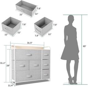 img 1 attached to 🗄️ YITAHOME Fabric Dresser with 7 Drawers - Sturdy Steel Frame, Easy Pull Fabric Bins & Wooden Top – Ideal Furniture Storage for Bedrooms, Living Rooms, Closets