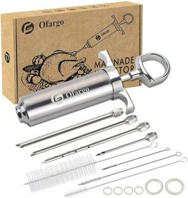 img 4 attached to Ofargo 304-Stainless Steel Meat Injector Syringe Kit: 4 Marinade Needles, BBQ Grill Smoker, 2-oz Capacity, User Manual + E-Book Recipe