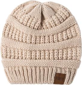 img 2 attached to 🧶 REDESS Oversized Cable Knit Cap - Chunky, Soft, Winter Warm Slouchy Beanie Hat for Men and Women