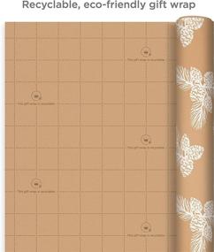 img 1 attached to 🎁 Hallmark Kraft Recyclable Christmas Wrapping Paper (2 Rolls: 150 Sq. Ft.) Green Trees on White, White Pine Cones on Brown Kraft for Holidays, Hanukkah, Winter Solstice, Weddings - Eco-friendly Option