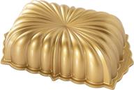 🍞 premium nordic ware classic fluted cast loaf pan - 6 cup capacity, gold elegance logo