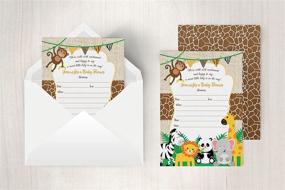 img 2 attached to 🐘 Jungle Safari Baby Shower Invitations - 20 Fill-in Invitations with Envelopes, Boy or Neutral Baby Shower Party, Safari Animal Theme - Monkey, Lion, Elephant, Giraffe