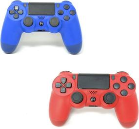 img 4 attached to Wireless V2 Bluetooth PS4 Controller 2 Pack with USB Cable for Sony Playstation 4 CHASDI (Red + Blue)