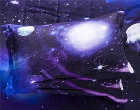 img 2 attached to 🌌 NTBED Galaxy Comforter Set - Full Size Purple 3-Piece Microfiber Universe Reversible Quilt with Sky Oil Printing - Outer Space Bedding for Teenagers, Girls, Boys, and Kids (Purple, Full)