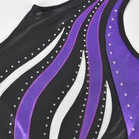 img 2 attached to Girls' Metallic Athletic Dance Gymnastics 🌟 Leotard Bodysuit Outfit with Stunning Shimmering Waves