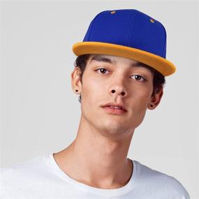 img 2 attached to 🧢 CHOK.LIDS Flat Bill Visor Snapback Hat - Adjustable Brim, High Top End, Trendy Color Style - Plain Tone Baseball Cap